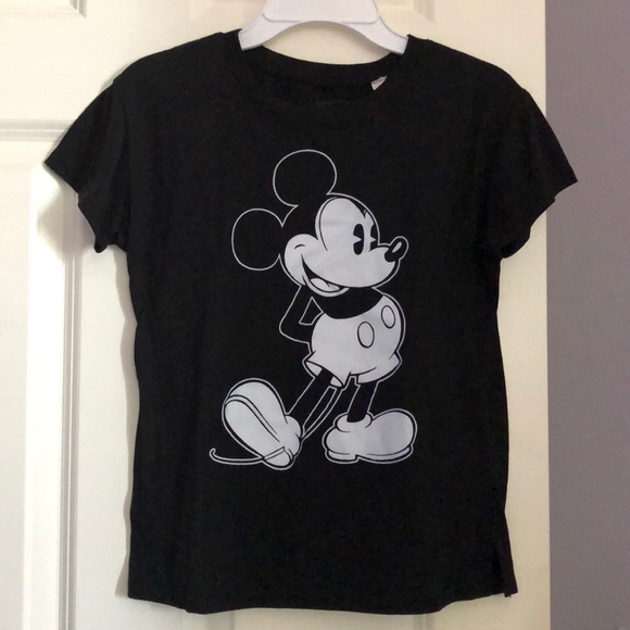 Black Mickey Mouse Disney Crop Top - Picture 1 of 4